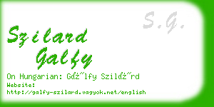 szilard galfy business card